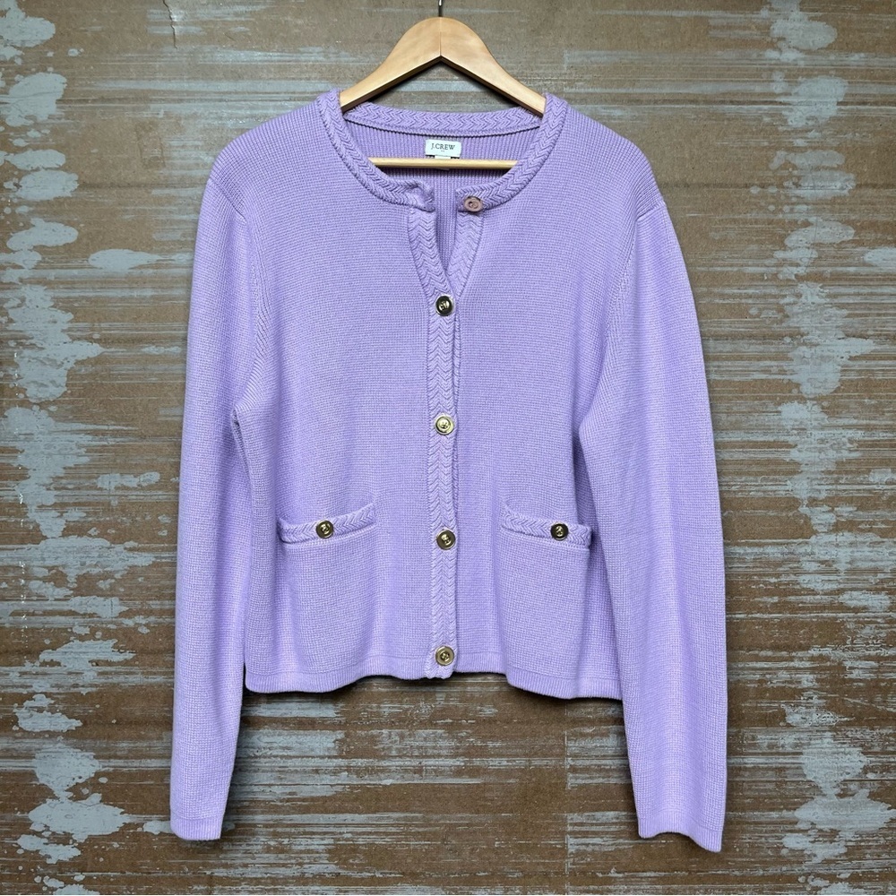 J. Crew Cotton Lady Jacket Lilac Purple Preppy Spring Career Classic Womens XL